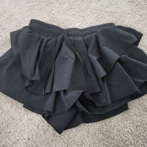 Women's Black Ruffle Skort